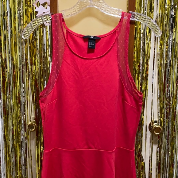 H&M hot pink drink with lace sleeves - Picture 3 of 5